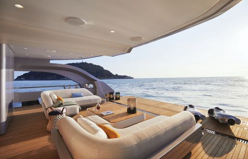 Beach club on Azimut Grande Trideck