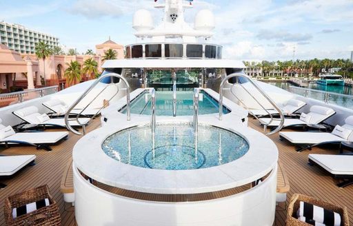 Jacuzzi and loungers on Boardwalk