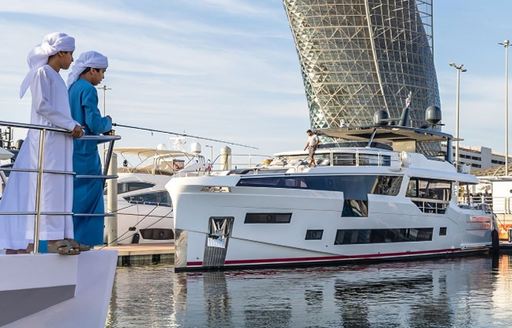 Abu Dhabi International Boat Show marina side 