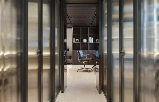 The main owner's cabin corridor aboard superyacht ALMAX