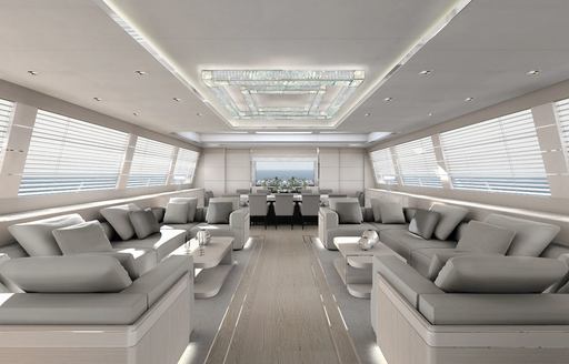 Large main saloon on Mangusta 165E