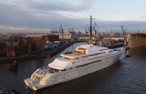 Lurssen 146m superyacht Project Opera being launched in Hamburg