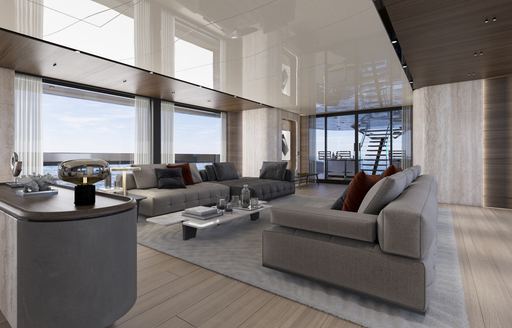 Main salon on Atlantique 55 with sofas and coffee tables