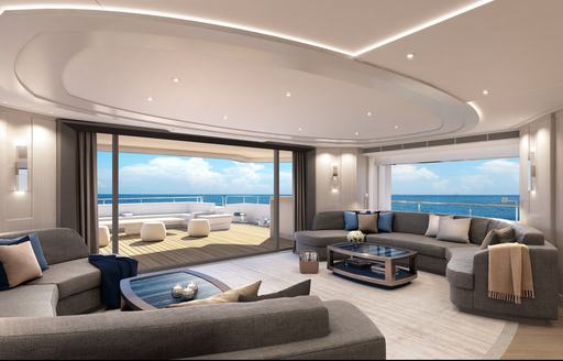 Rendering showing lounge and seating of Project Akira