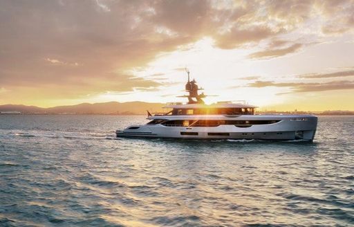 Benetti Oasis 40M on water at sunset