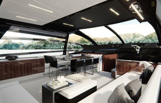 Lounge and dining area in Riva 76' Perseo Super 