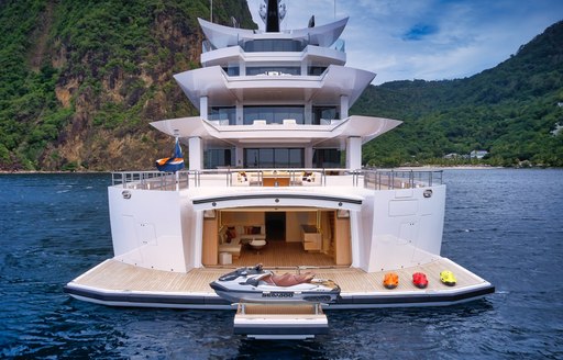 Aft view of Superyacht ARTEFACT