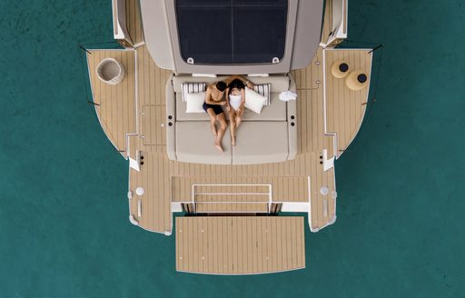 Azimut Seadeck 6 aerial view over extended aft deck