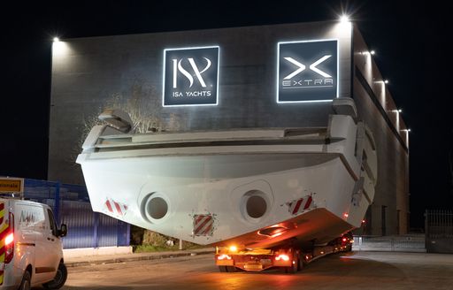 Extra X99 superyacht prepares for outfitting