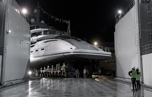 explorer yacht POLARIS in build on the move