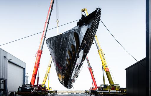 Hull of Project 406 being turned