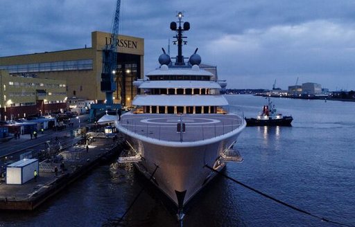 Lurssen's superyacht BLUE being launched