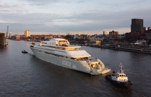 Lurssen 146m superyacht Project Opera being launched in Hamburg