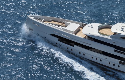 Bow area of superyacht ELA