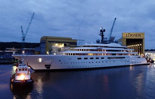 Lurssen's superyacht BLUE being launched