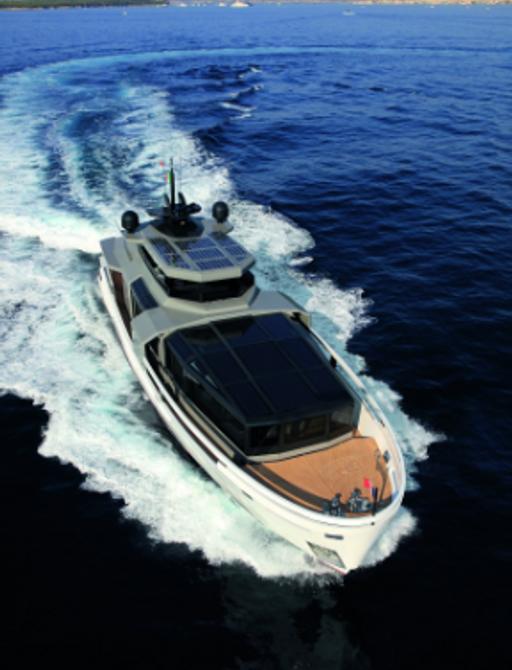 An aerial view of the A100 yacht from Arcadia Yachts.