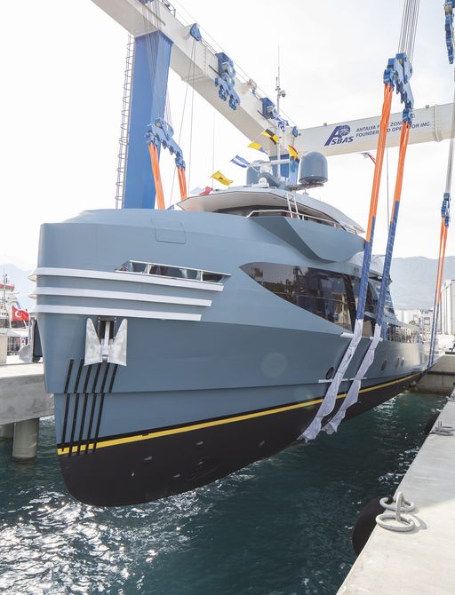 Support Yacht PHI Phantom getting prepared for launch