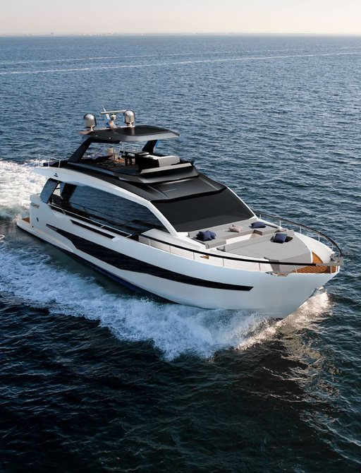 The foredeck of the AS8 has sunpads and a communal seating area.