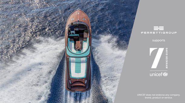 Ferretti Group and David Beckham to auction limited edition Riva Anniversario for UNICEF