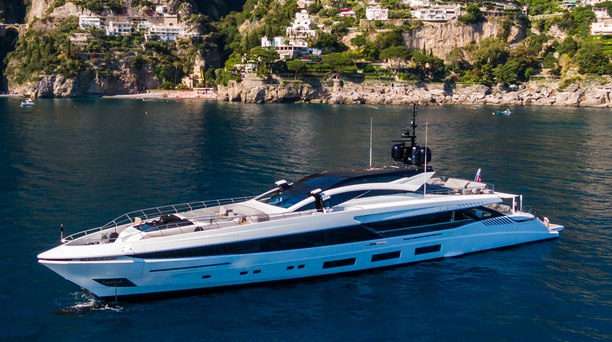 54m Mangusta GranSport 54 Superyacht GoldenEye Listed for Sale