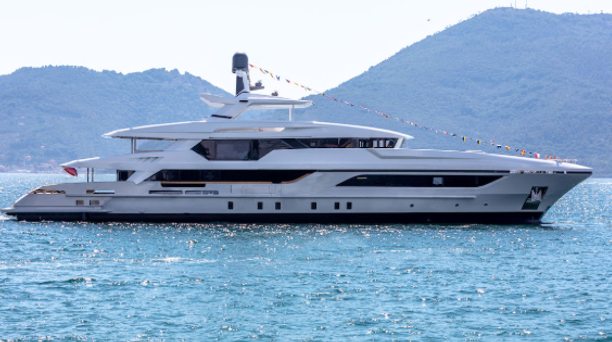 Baglietto launch hull number two of spacious 48m T-Line