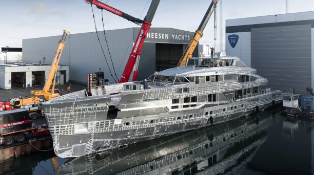WATCH: Heesen’s Largest On-Spec Yacht Project Evita Reaches Hull-Joining Milestone