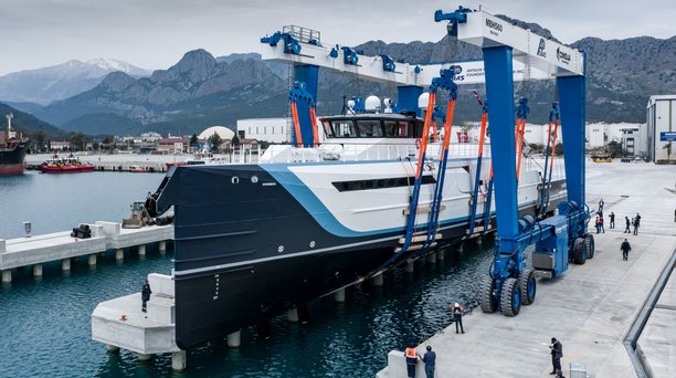 Latest Damen Yachting support yacht TIME OFF launches in Turkey