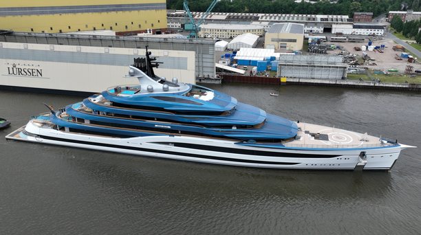 VIDEO: Lürssen’s 134m Deep Blue Hits the Water