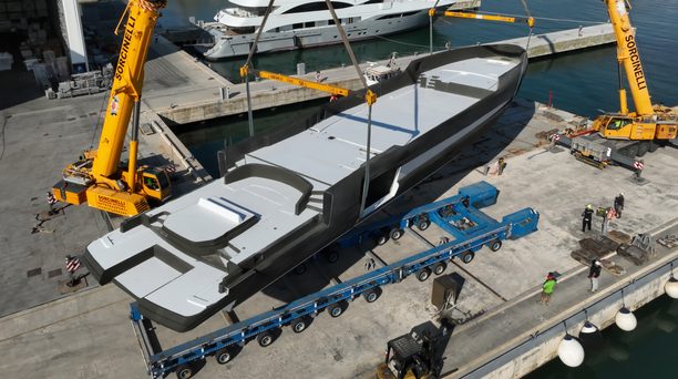 First ISA Viper 130 Superyacht Moves into Outfitting Phase in Italy