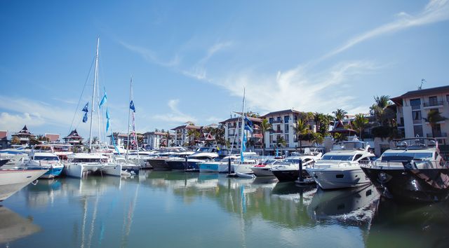 Royal Phuket Marina with yachts moored