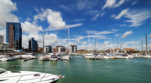 Yachts in Southampton at Ocean Village Marina