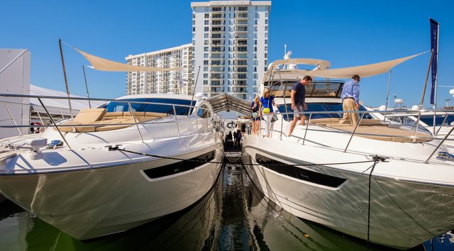 Looking at Yachts, Miami Yacht Show