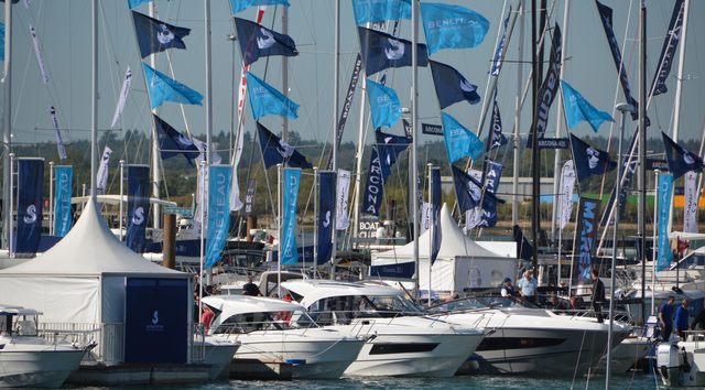 Yachts on display at Southampton International Boat Show