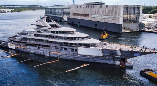 Lürssen’s 125m superyacht Project JAG undergoes technical launch