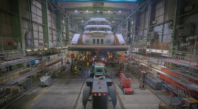 WATCH: Lurssen Releases New Footage of 117m Superyacht Boardwalk Launch