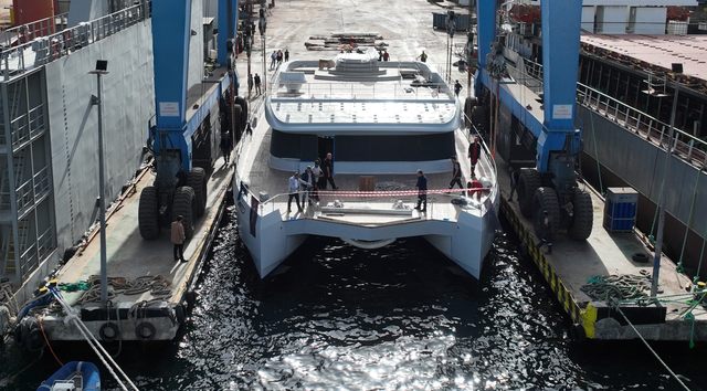 First 31m VisionF 101 Yacht Launched - Its Largest Aluminum Catamaran Yet 