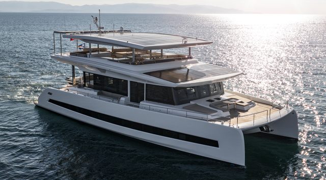 Second VisionF E-Cat 80 Solar-Electric Catamaran GloriaMaris Delivered 