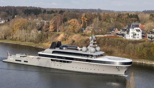114m Lürssen Fuel-Cell Superyacht Project Cosmos Begins Sea Trials in Germany