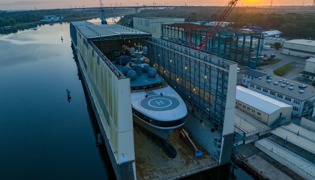 Spy Shots Reveal Project Cosmos, Lürssen’s First Methanol Fuel-Cell Superyacht