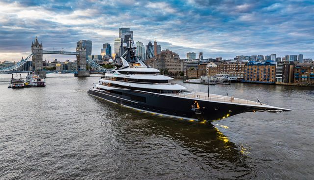 SPOTTED: 122m Superyacht KISMET the Largest Superyacht to visit London in a decade