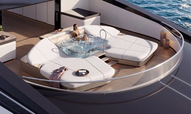 Essence 82 yacht Dedicated Wellness Deck