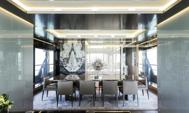 Sun Prince yacht Glass-lined main saloon with sea views