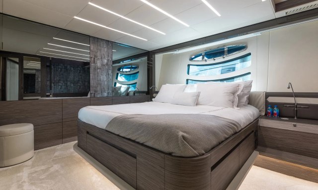 African Wild Dog yacht Sophisticated Master Suite