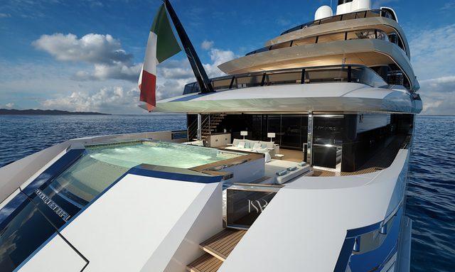 Isa Continental 80 yacht Stern Infinity Pool