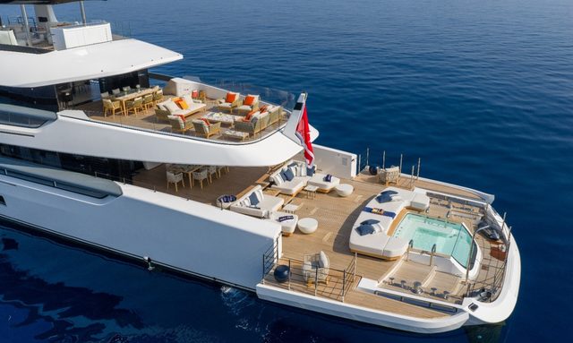 Acqua Chiara yacht Three-Tiered Stern Living Zones