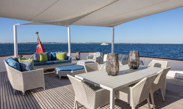 True North yacht Alfresco Dining Deck