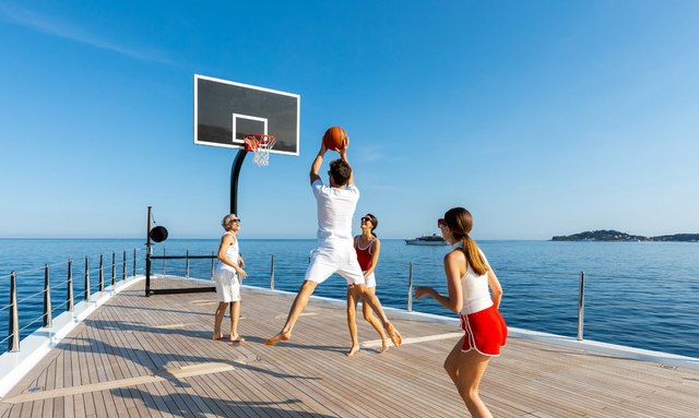 Lady S yacht Basketball and Golf Courts