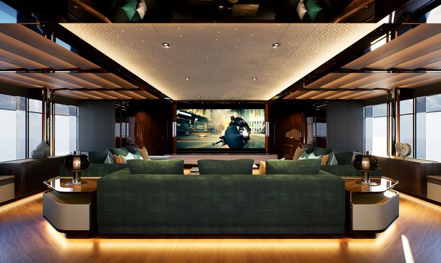 Serenity II yacht Sky Lounge Cinema Room