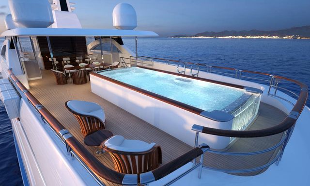 Ingot yacht Pool That Becomes a Hot Tub