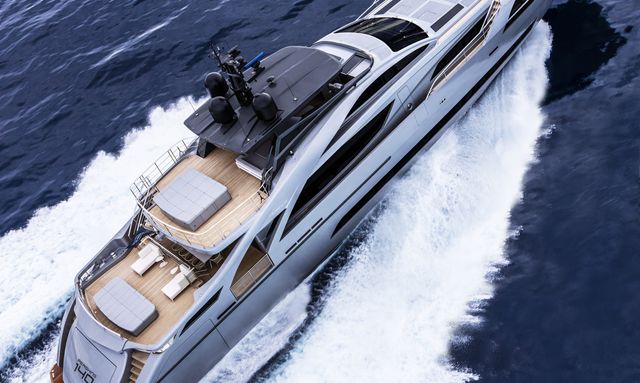 Pershing 140 yacht Four-Engine Waterjet Performance